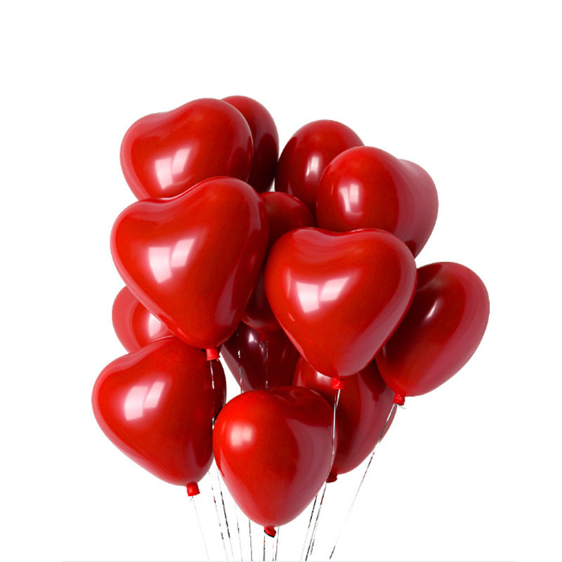 Heart-shaped Pomegranate Red Rubber Balloons