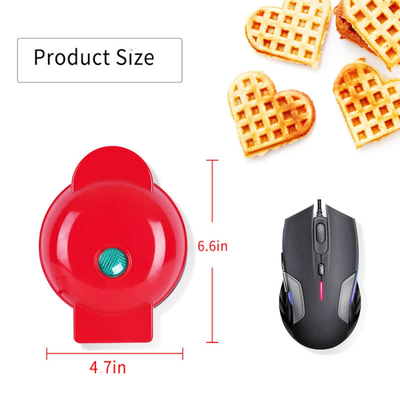 Electric Waffle Machine Portable Home Breakfast Machine Waffle Maker Breakfast Love Heart Shaped Waffle Maker Cooking Appliance