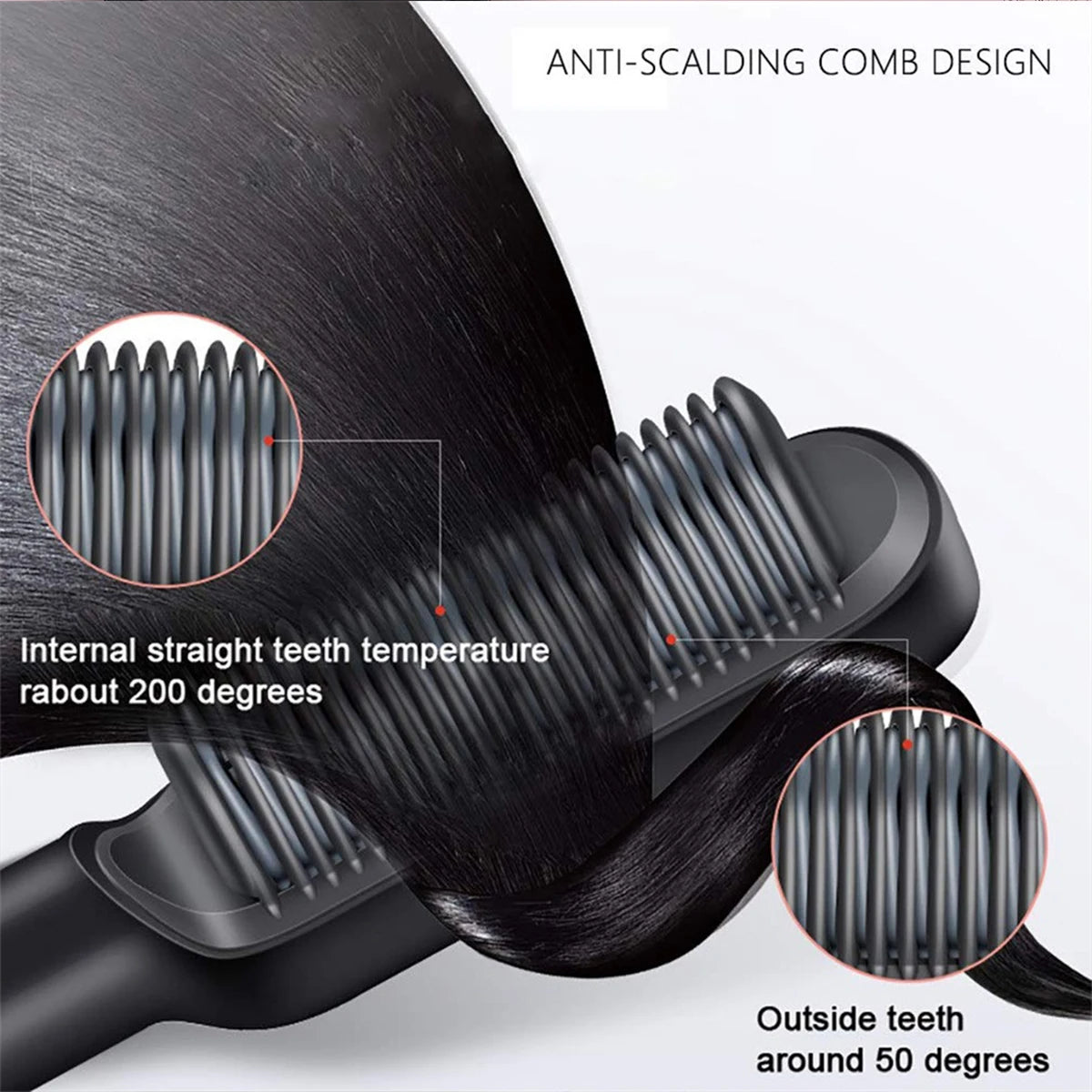 Hair Straightener Hot Comb Curling Iron Multi-speed Negative Ion Hair Straightener Styling Comb Anti Scald Hair Straightener