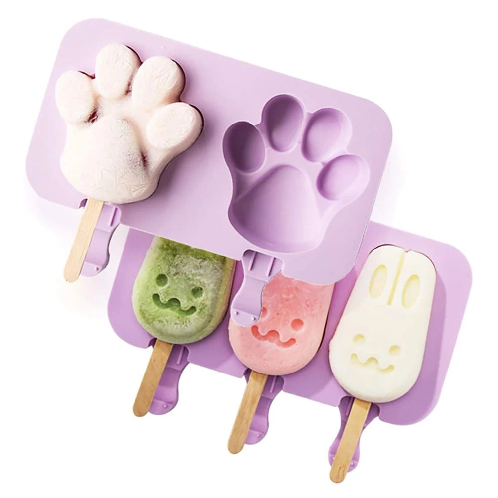 Silicone Ice Cream Mold Popsicle Molds with Lid DIY Homemade Ice Lolly Mold Ice Cream Popsicle Ice Pop Maker Mould