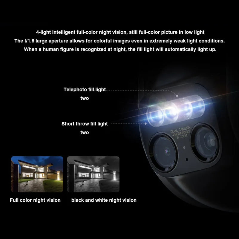 Xiaomi mijia outdoor camera CW700S Security Camera 4 Megapixel 9x zoom Full Color Night Vision Smart Home Sound Light Warning