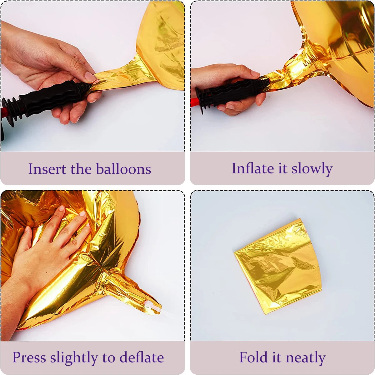 10Pcs 12/18/22in 4D Round Foil Balloons Big Size Globos Metallic Shiny Adult Children Favor Gift Wedding Birthday Party Decor