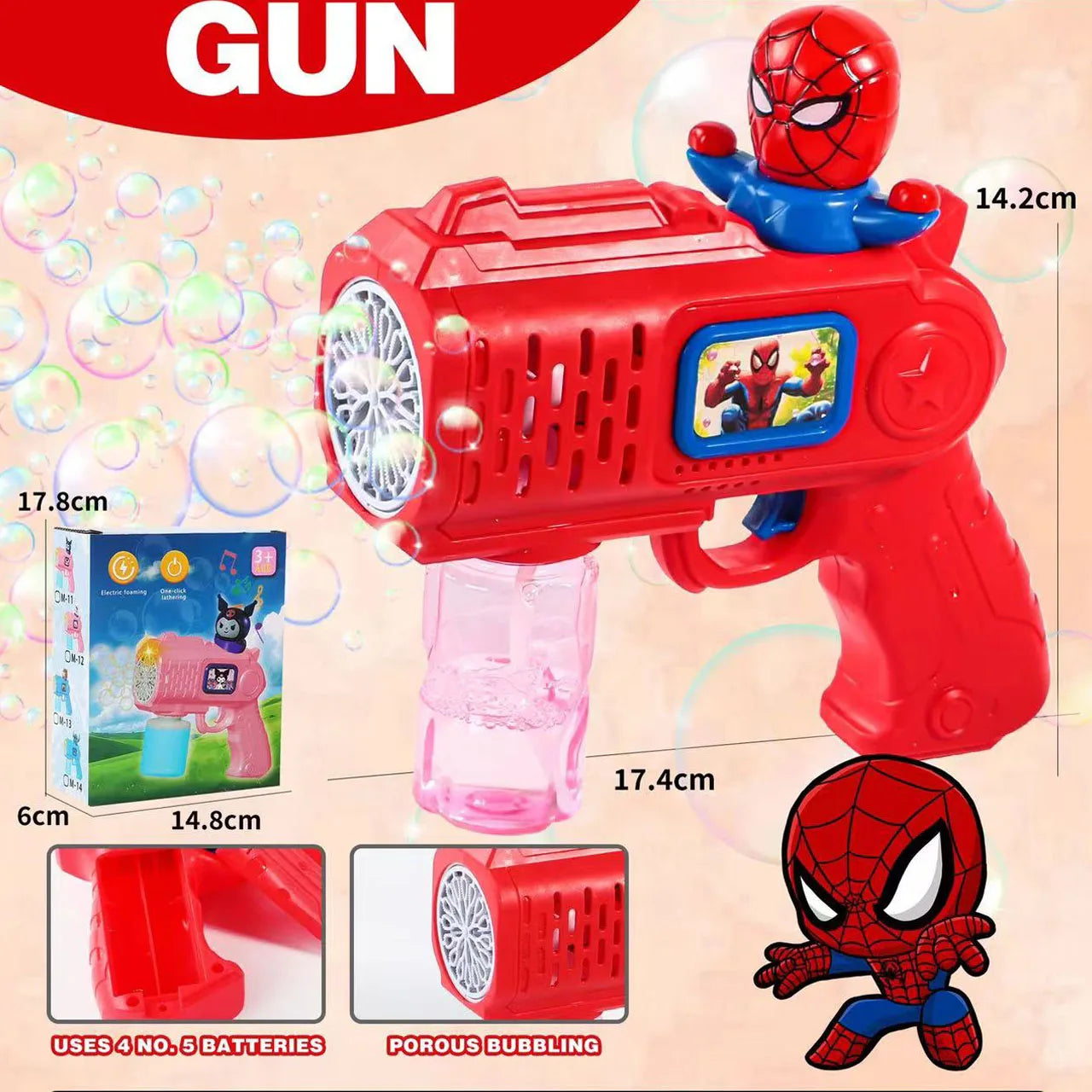 New Stitch Electric Bubble Gun Kids Toy Bubbles Machine Automatic Soap Blower With Light Outdoor Games Boys And Girls Gift